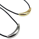 New Design Sense PU Imitation Leather Rope Stainless Steel Metal Tube Pendant Necklace Fashion Jewelry for Got Girls and Womens