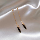 European and American Black Drop Tassel Long Earrings 2023 New Fashion Party Luxury Accessories For Women‘s Temperament Jewelry