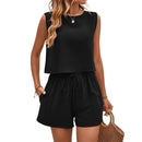 Women Summer Clothing Sets Sleeveless Vest+Shorts 2Pcs Suit Cotton Linen Ladies Fashion Streetwear Female Casual Loose Outfits